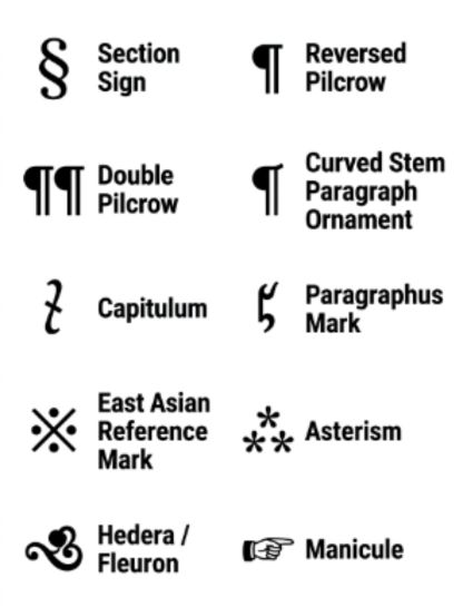 Typographic and Editorial Symbols 📝