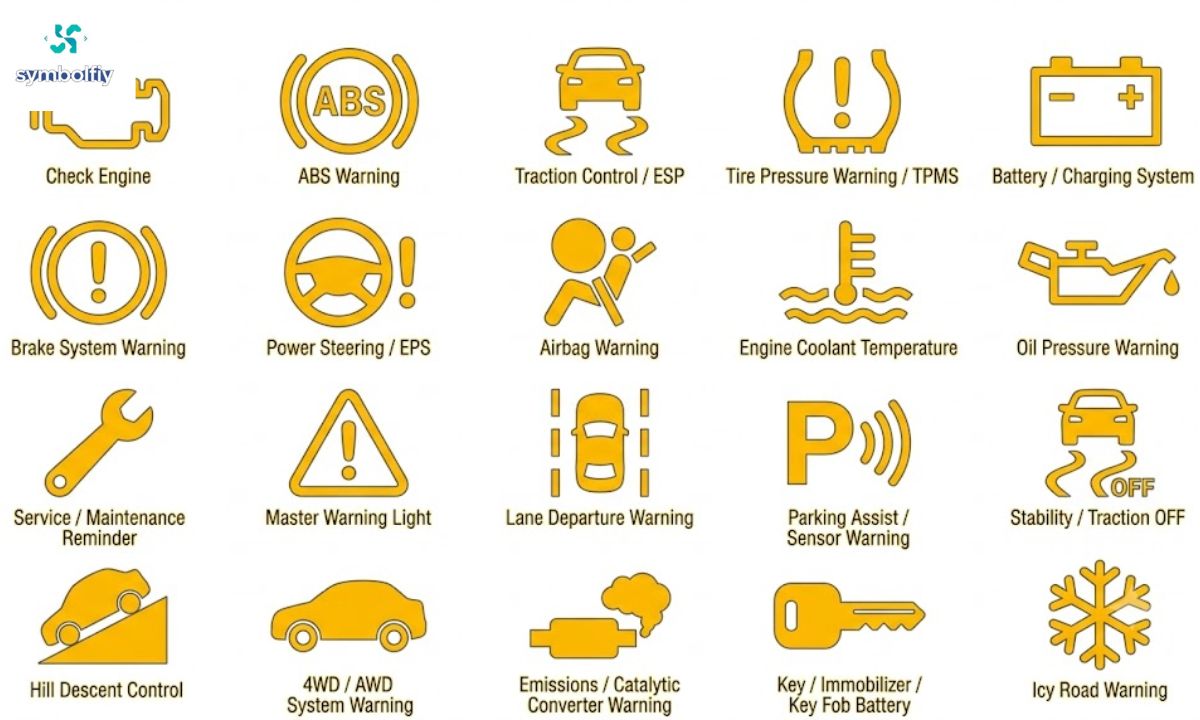 25+ Yellow Car Warning Light Symbols and What They Mean